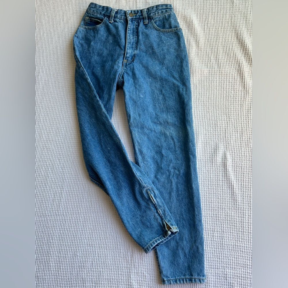 Vintage Guess USA 90’s Triangle Logo High Rise Tapered Ankle Zipper Jeans Sz 29 - Picture 10 of 14